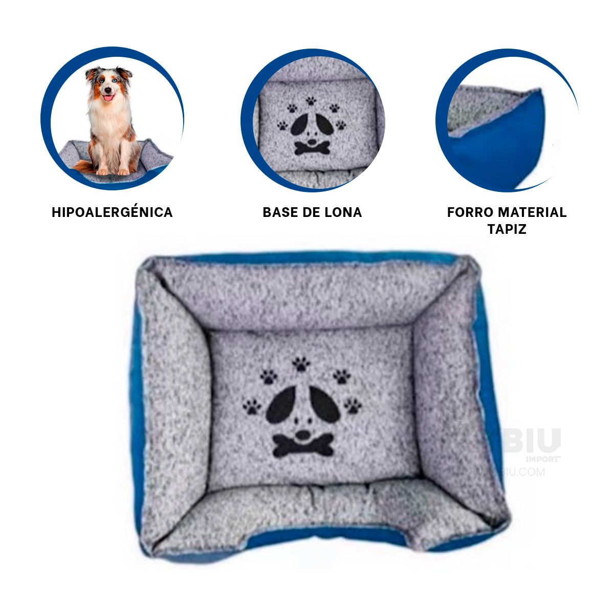 GENERICO - Camita Elegante Perro Azul Talla XXL Y+Ligas de Regalo