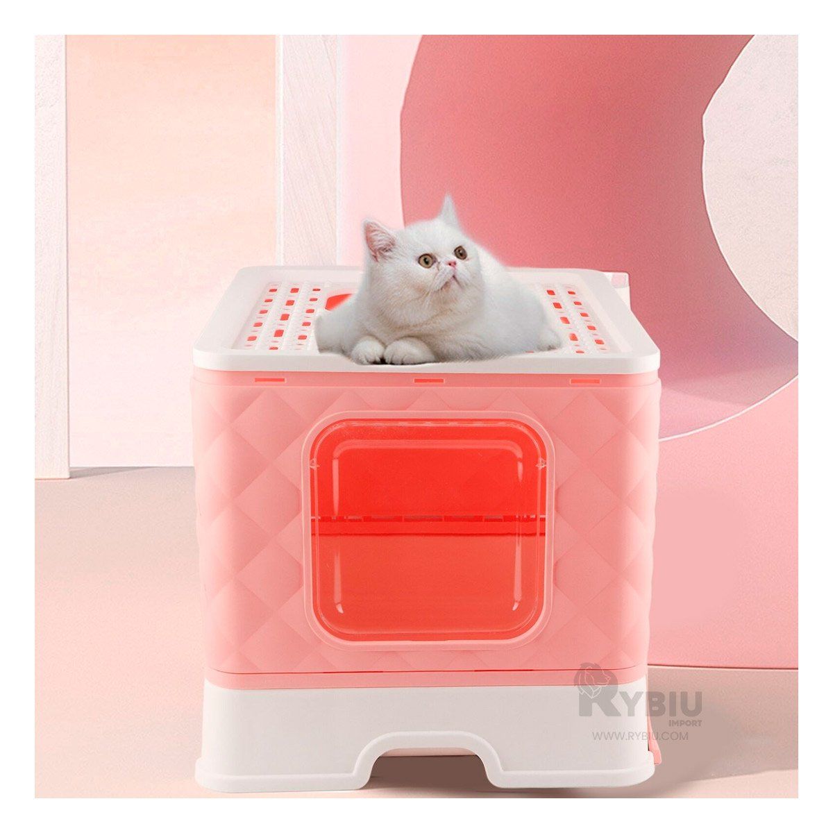 RYBIU IMPORT - Arenero de Facil Extraccion Tono Rosado Y+Regalo Stickers