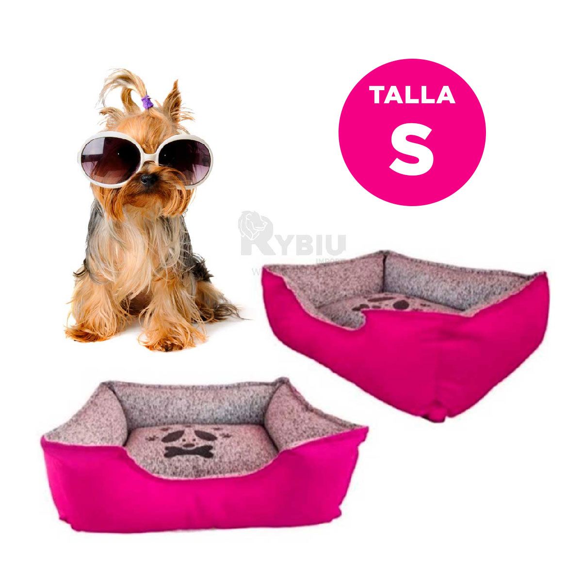 RYBIU IMPORT - Cama Talla S para Perros S de Color Fucsia Y+Regalo Agendita