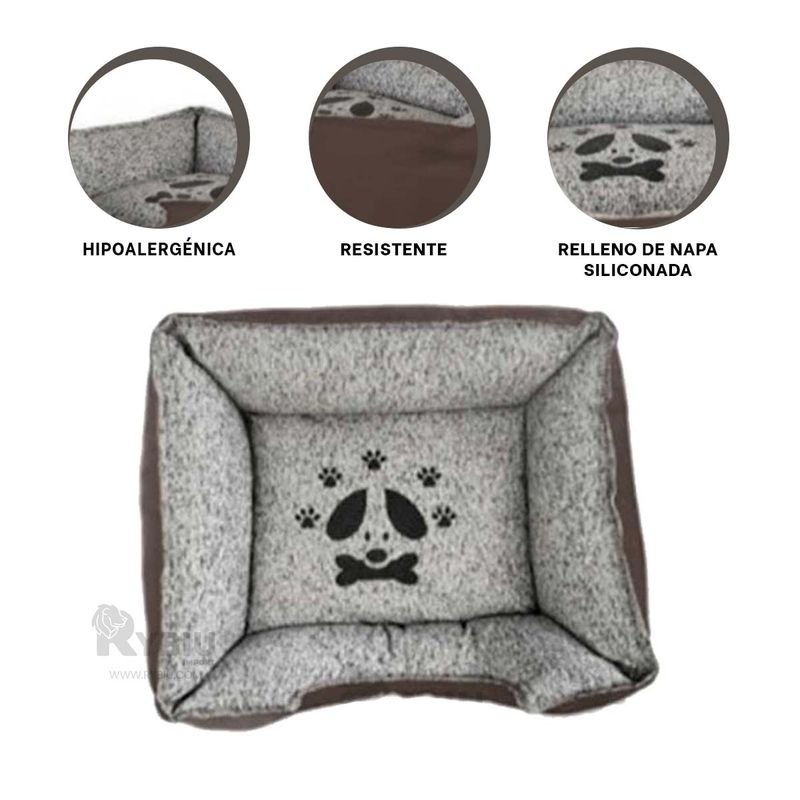 RYBIU IMPORT - Cojin Hipoalergico para Mascotas Marron XL Y+Gift MiniAgenda
