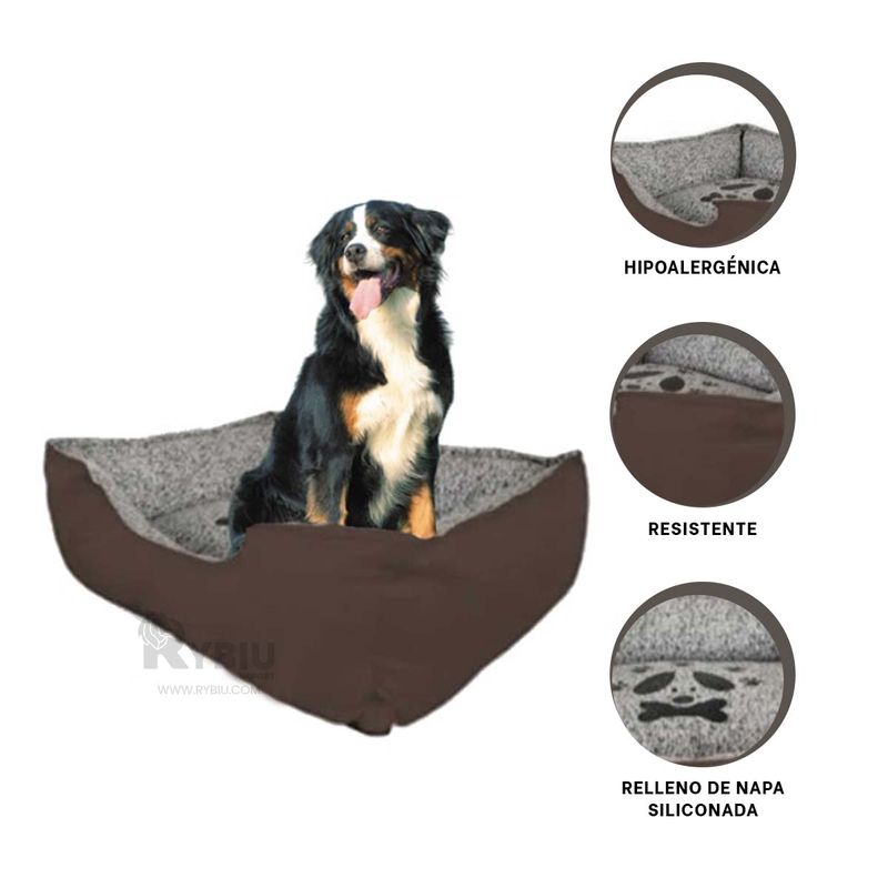 RYBIU IMPORT - Cojin Grande para Mascotas de Color Marron Y+Regalo Agendita