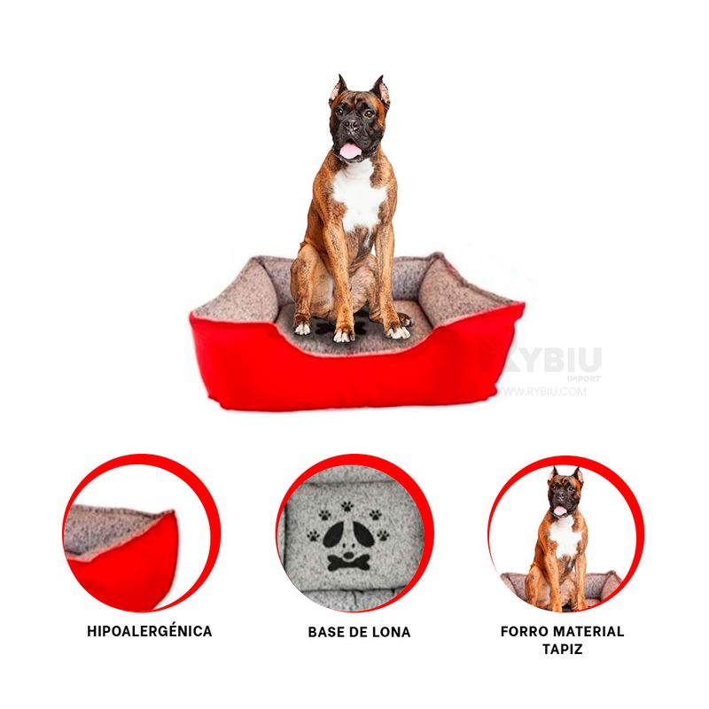 RYBIU IMPORT - Camita Duradero de Perro XXL en Rojo Y+Post-it adhesivos