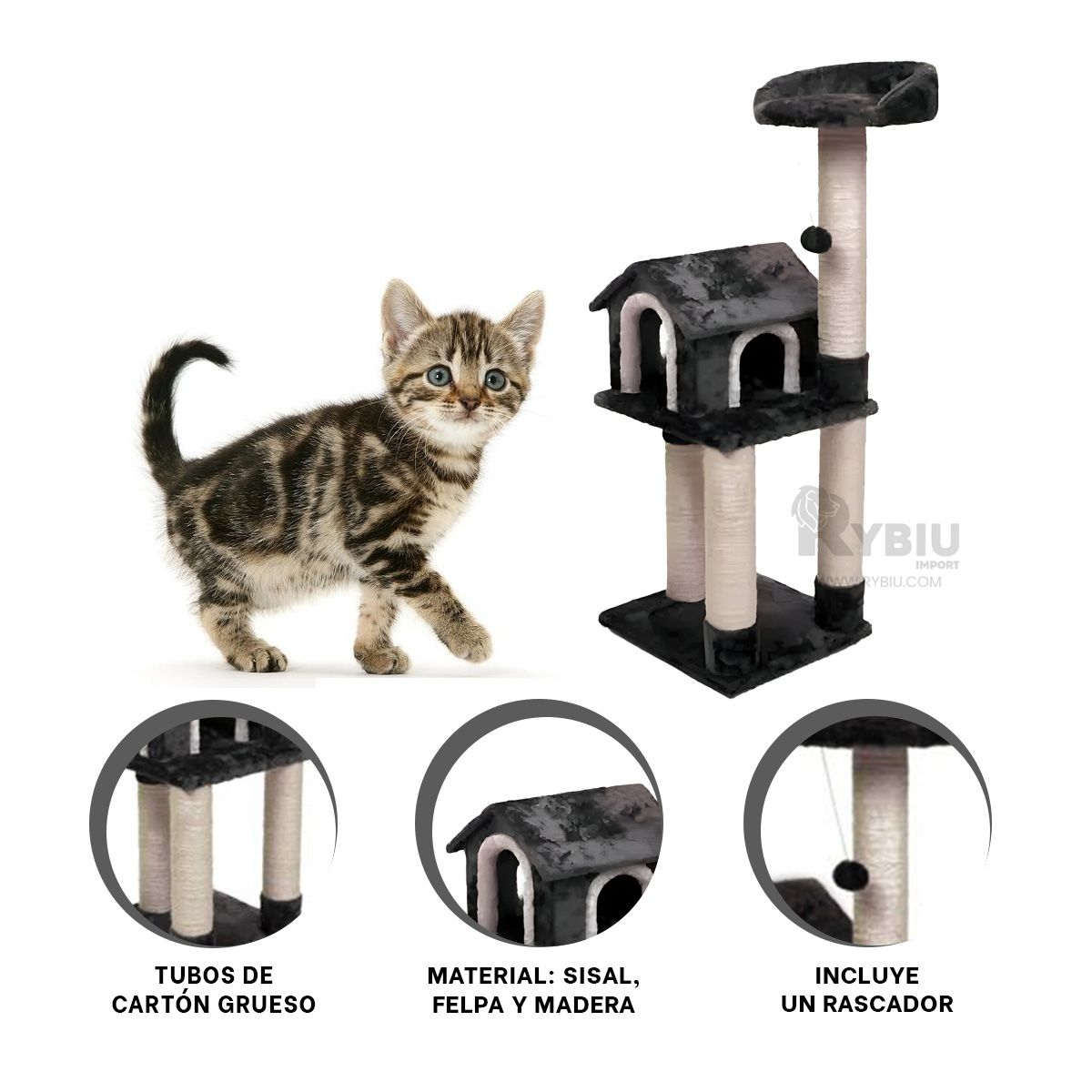 GENERICO - Gym Innovador de 3 Niveles en Color Plomo Y+Regalo Stickers