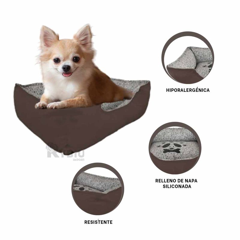 RYBIU IMPORT - Cama para Mascotas con Base de Lona Marron Y+Papel de Regalo