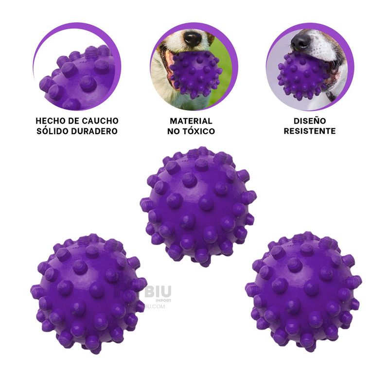GENERICO - Pelota para Perro Grande Morado Y+Envoltorio de Regalo