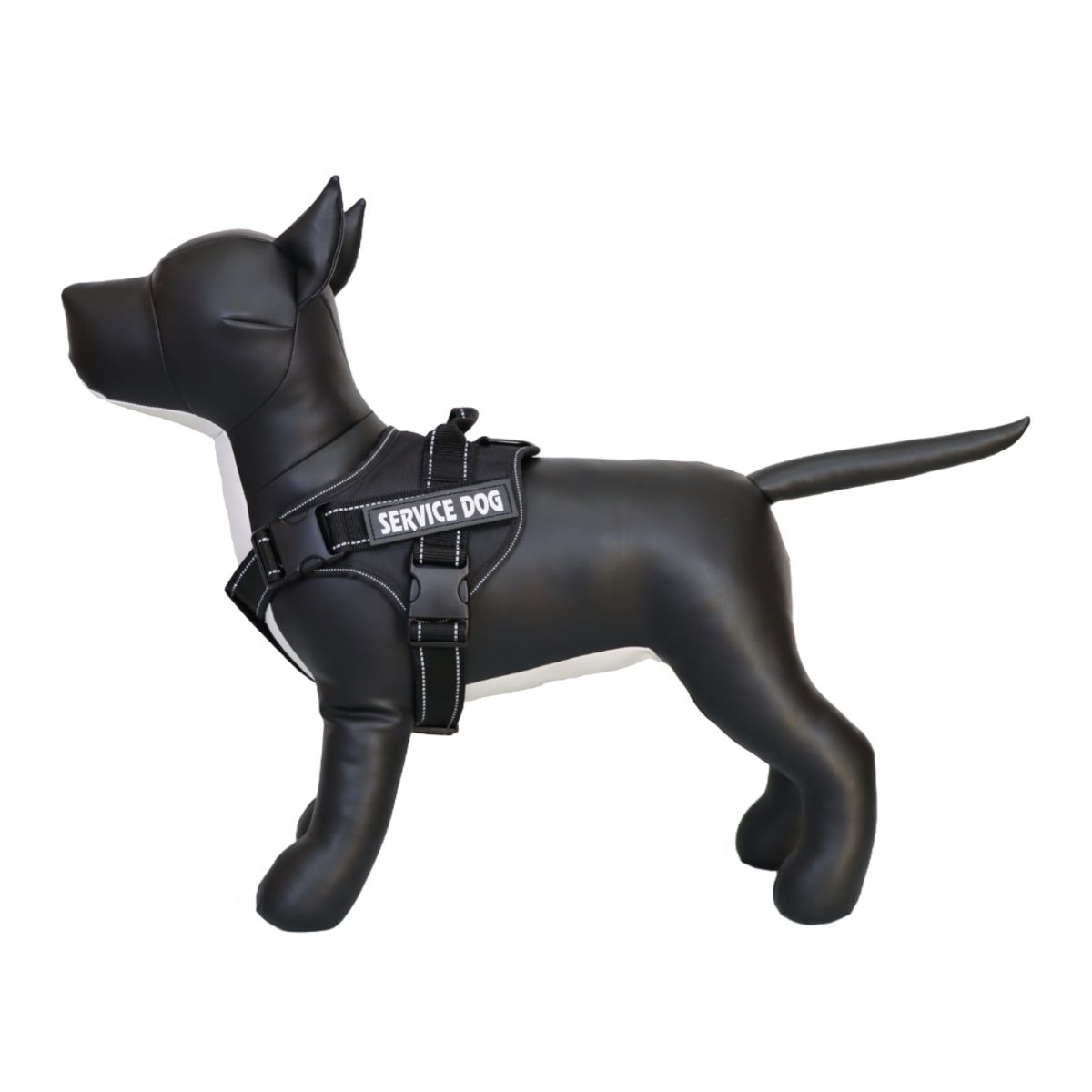 GENERICO - ARNÉS PARA PERROS DE SERVICIO SIN TIRO COLOR NEGRO TALLA S