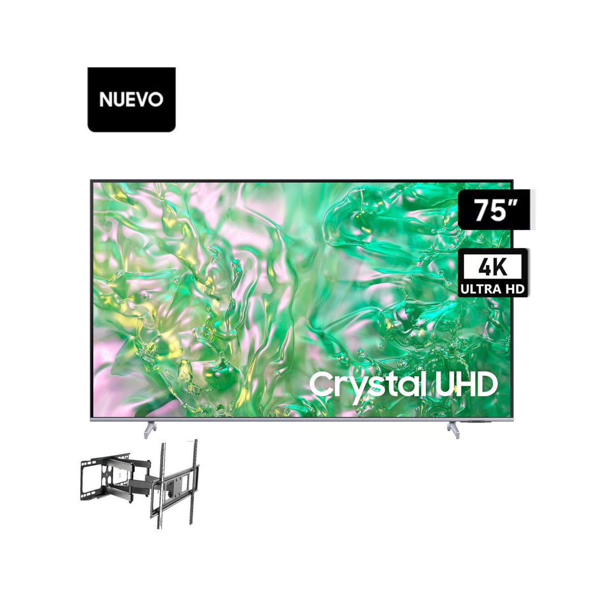 SAMSUNG - Televisor Samsung 75 UHD Crystal 4K Tizen OS Smart TV UN75DU8000 + Rack
