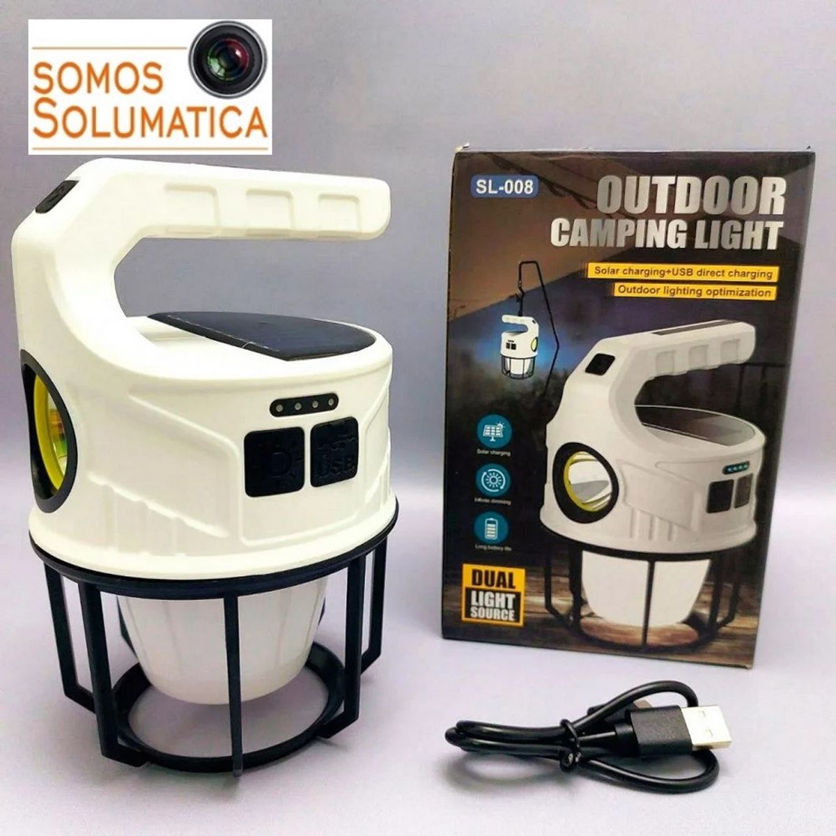 OEM - Lampara Solar Led - Camping Luz Calida y Fria - Recargable