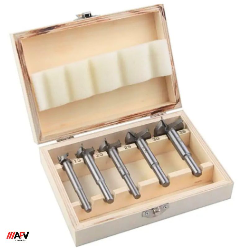 GENERICO - Brocas Forstner x 5 piezas 15-35mm Caja de Madera