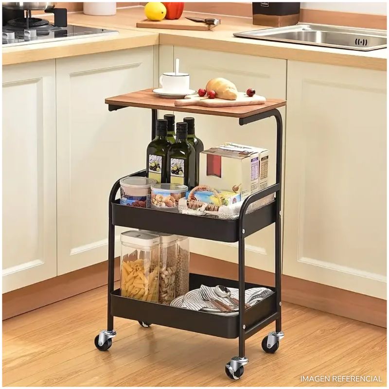 INSPIRA MARKET - Estante Organizador 3 niveles Multiusos Negro