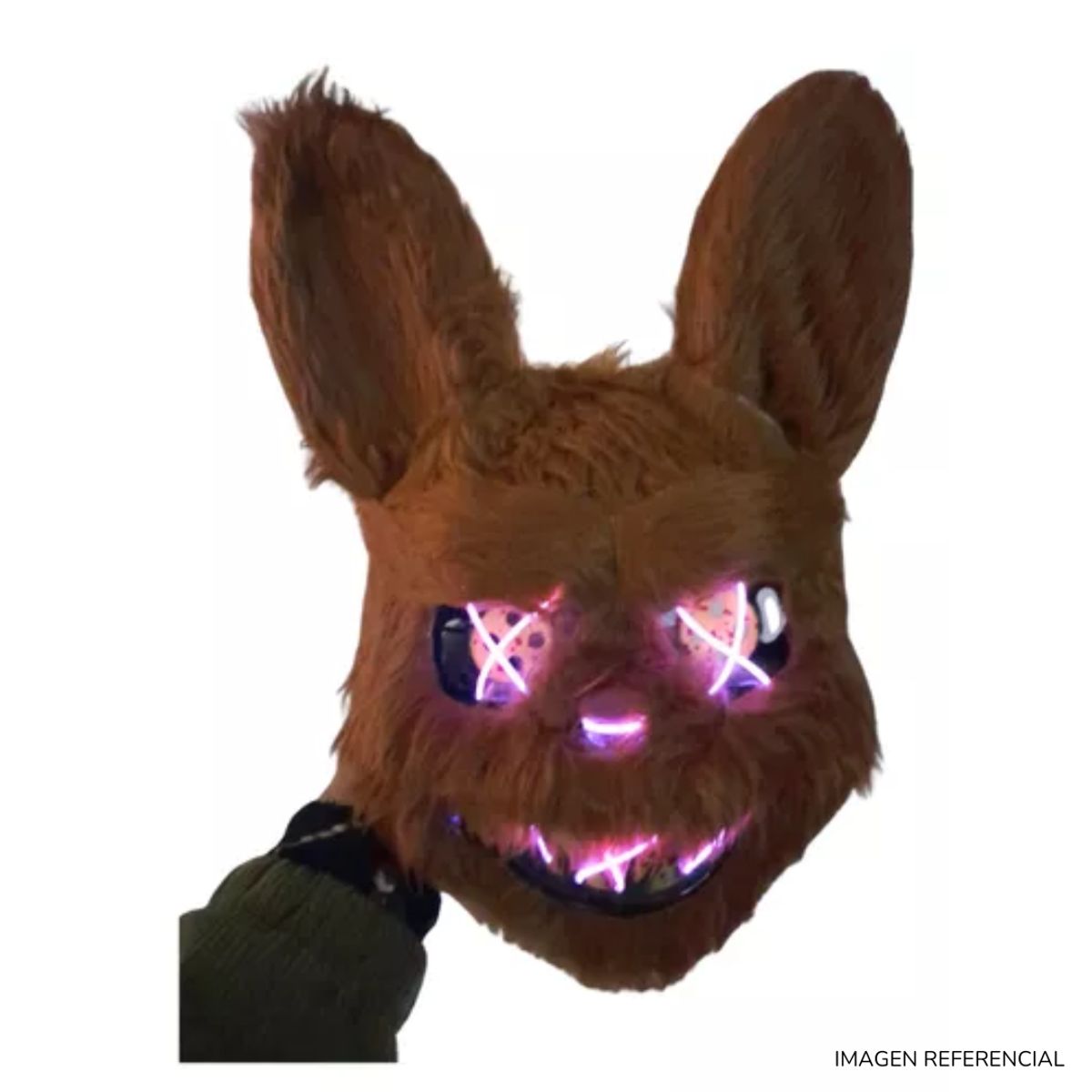INSPIRA MARKET - Mascara Conejo Asesino De Peluche Halloween Con Luz Led