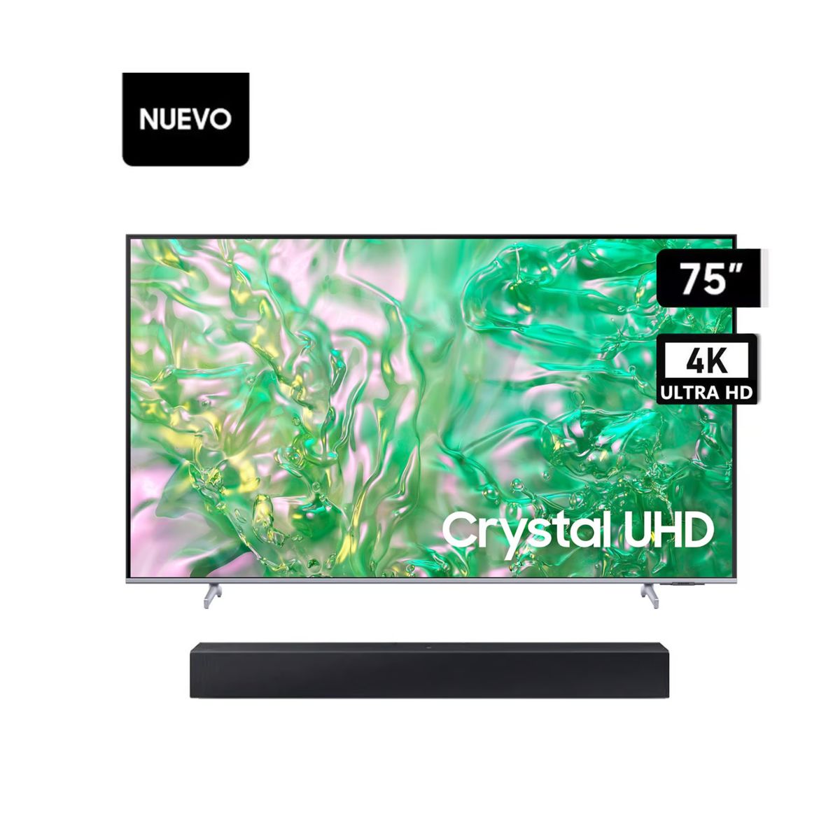 SAMSUNG - Televisor Samsung 75 UHD Crystal 4K Tizen OS Smart TV UN75DU8200 + soundbar