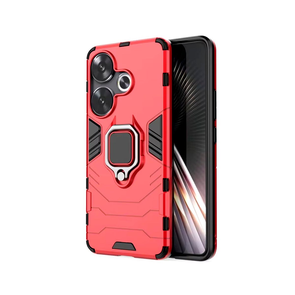 GENERICO - Case Funda Anti-Impacto Hibrido Robot POCO F6 - Rojo