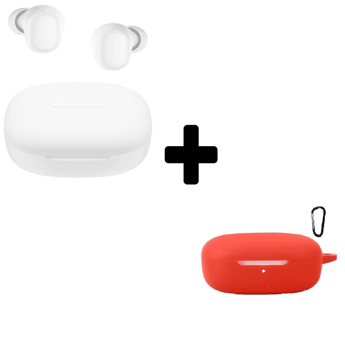 XIAOMI - Xiaomi Redmi Buds 6 Play Blanco + Funda de Silicona Rojo