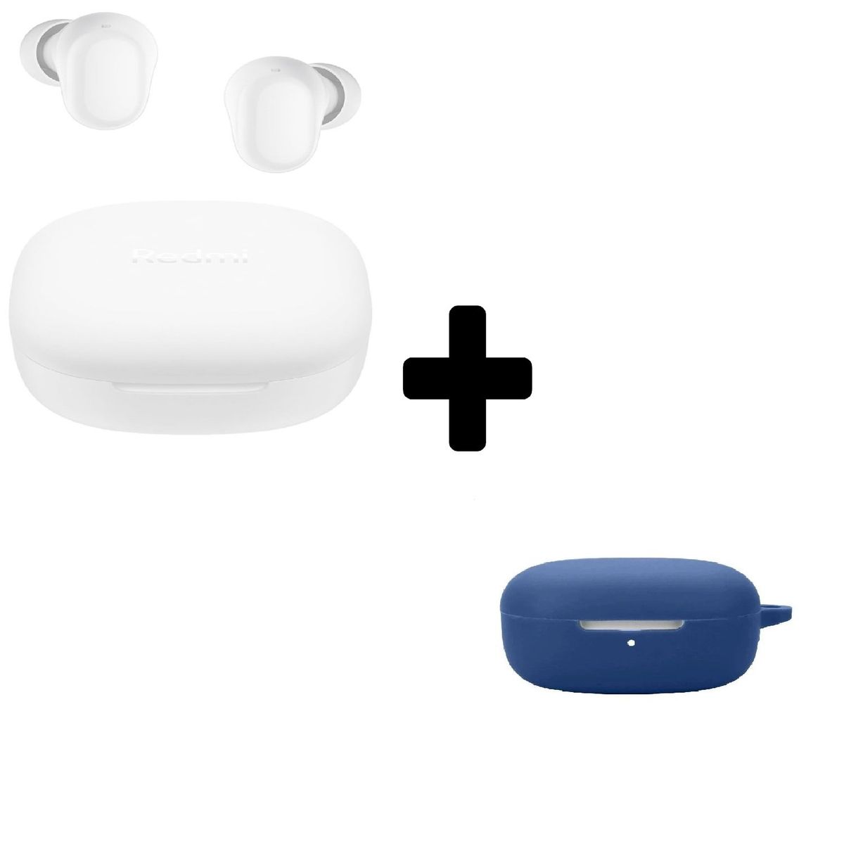 XIAOMI - Xiaomi Redmi Buds 6 Play Blanco + Funda de Silicona Azul