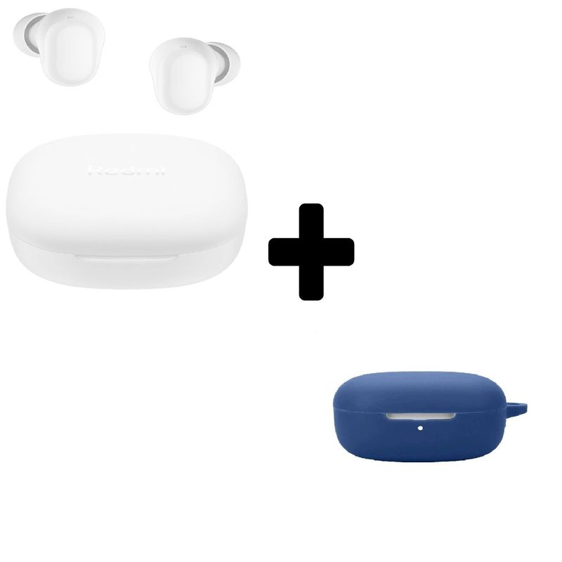 XIAOMI - Xiaomi Redmi Buds 6 Play Blanco + Funda de Silicona Azul