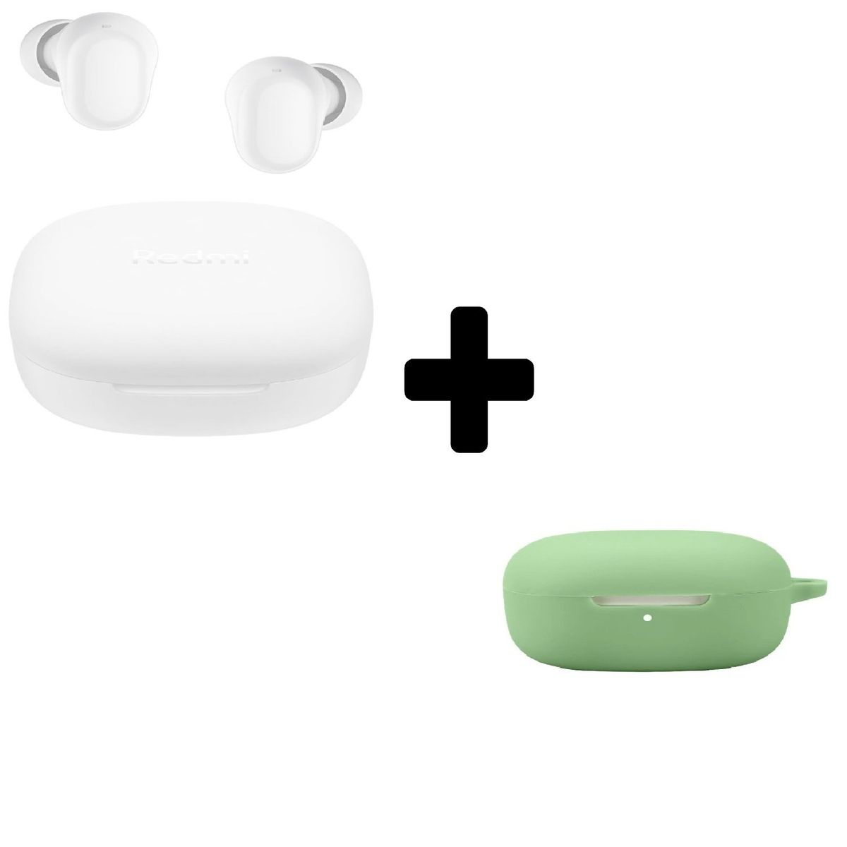 XIAOMI - Xiaomi Redmi Buds 6 Play Blanco + Funda de Silicona Verde