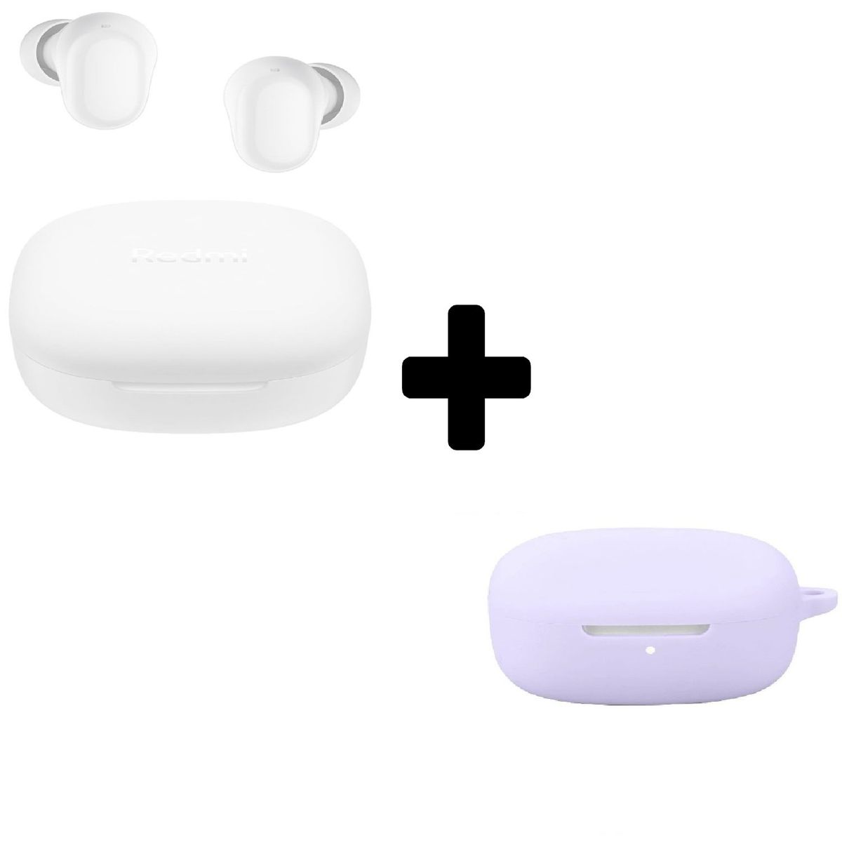 XIAOMI - Xiaomi Redmi Buds 6 Play Blanco + Funda de Silicona Lila