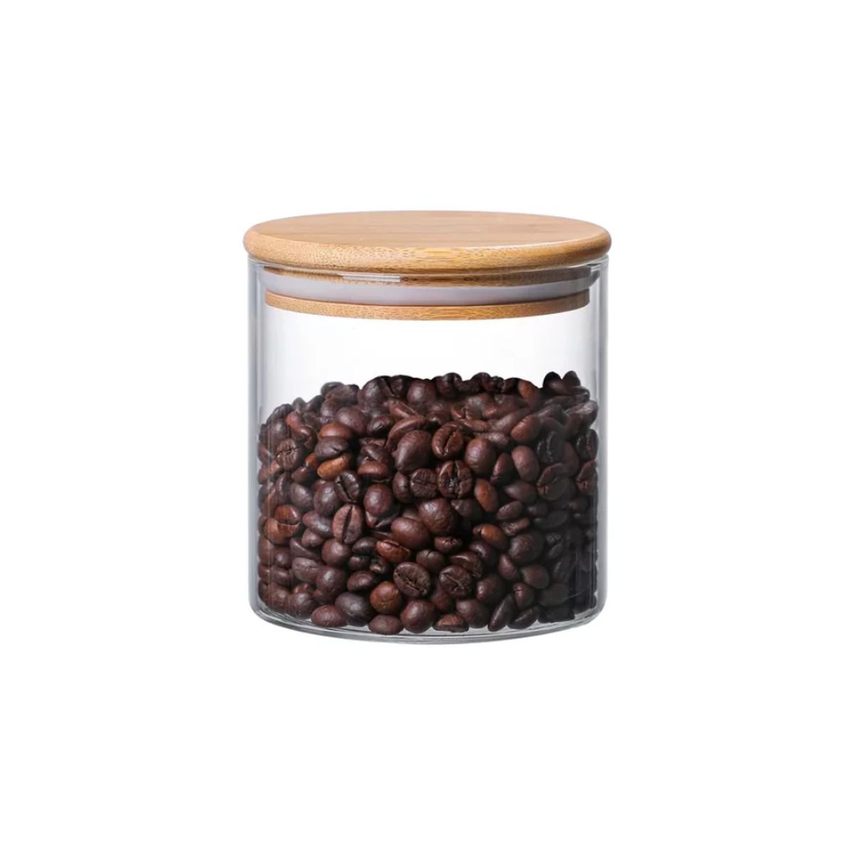 INSPIRA - Frasco de Vidrio Borosilicato con Tapa de Bambú 350 ml