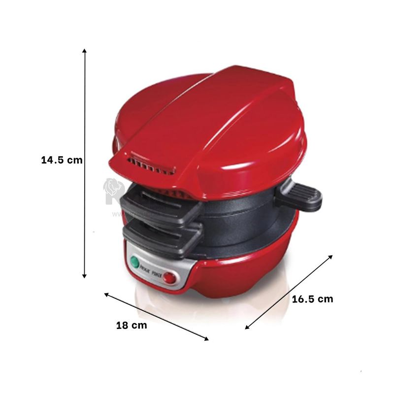RYBIU IMPORT - Freidora de Doble Cara Tono Rojo Y+Regalo Ligas para Peinar