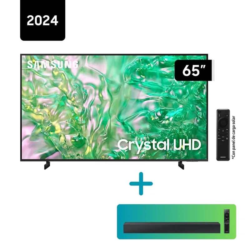 SAMSUNG - Televisor Samsung 65 Pulg. Crystal Smart TV Tizen OS UHD 4K 65DU8000GXPE + Sound Bar HW-C400