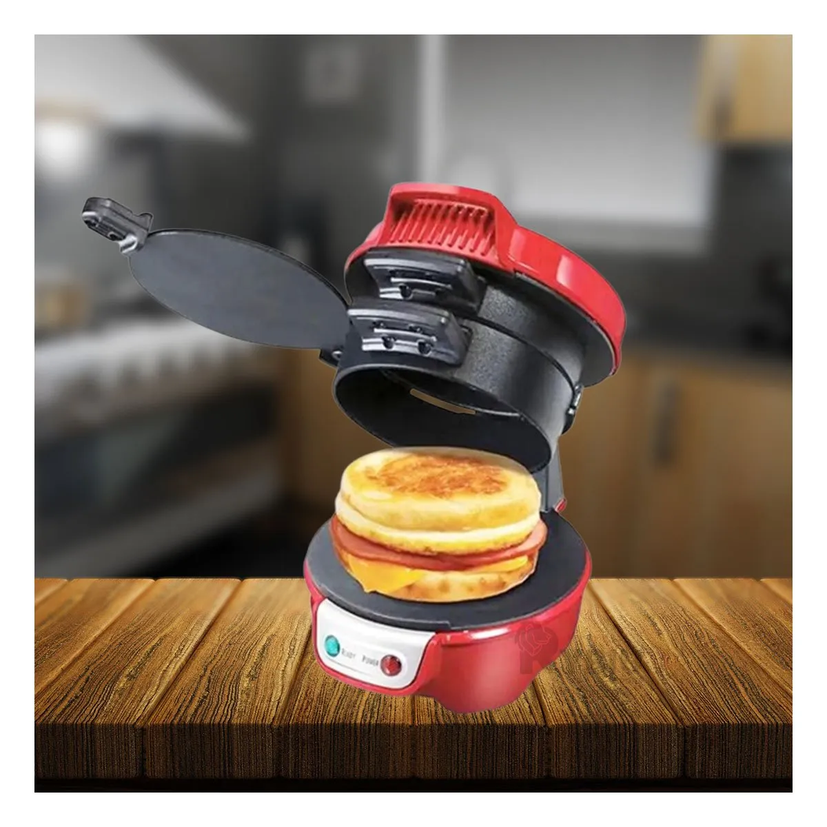 RYBIU IMPORT - Sarten Antiadherente Doble Cara en Rojo Y+Papel de Regalo