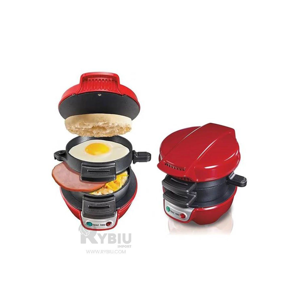 RYBIU IMPORT - Sarten Antiadherente Doble Cara en Rojo Y+Papel de Regalo