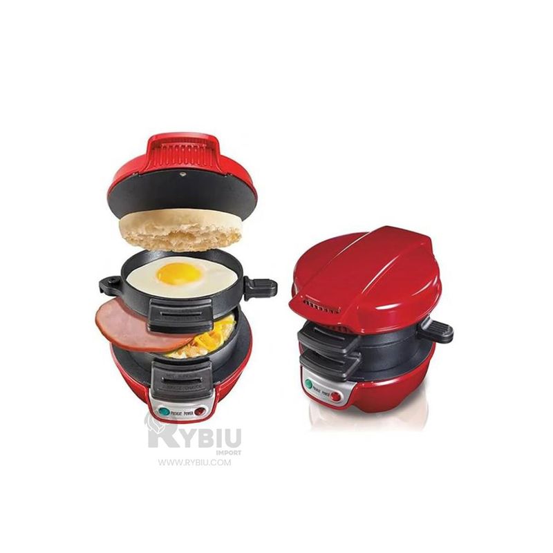 RYBIU IMPORT - Plancha Para Uso de Hamburguesas Rojo Y+Envoltorio de Regalo