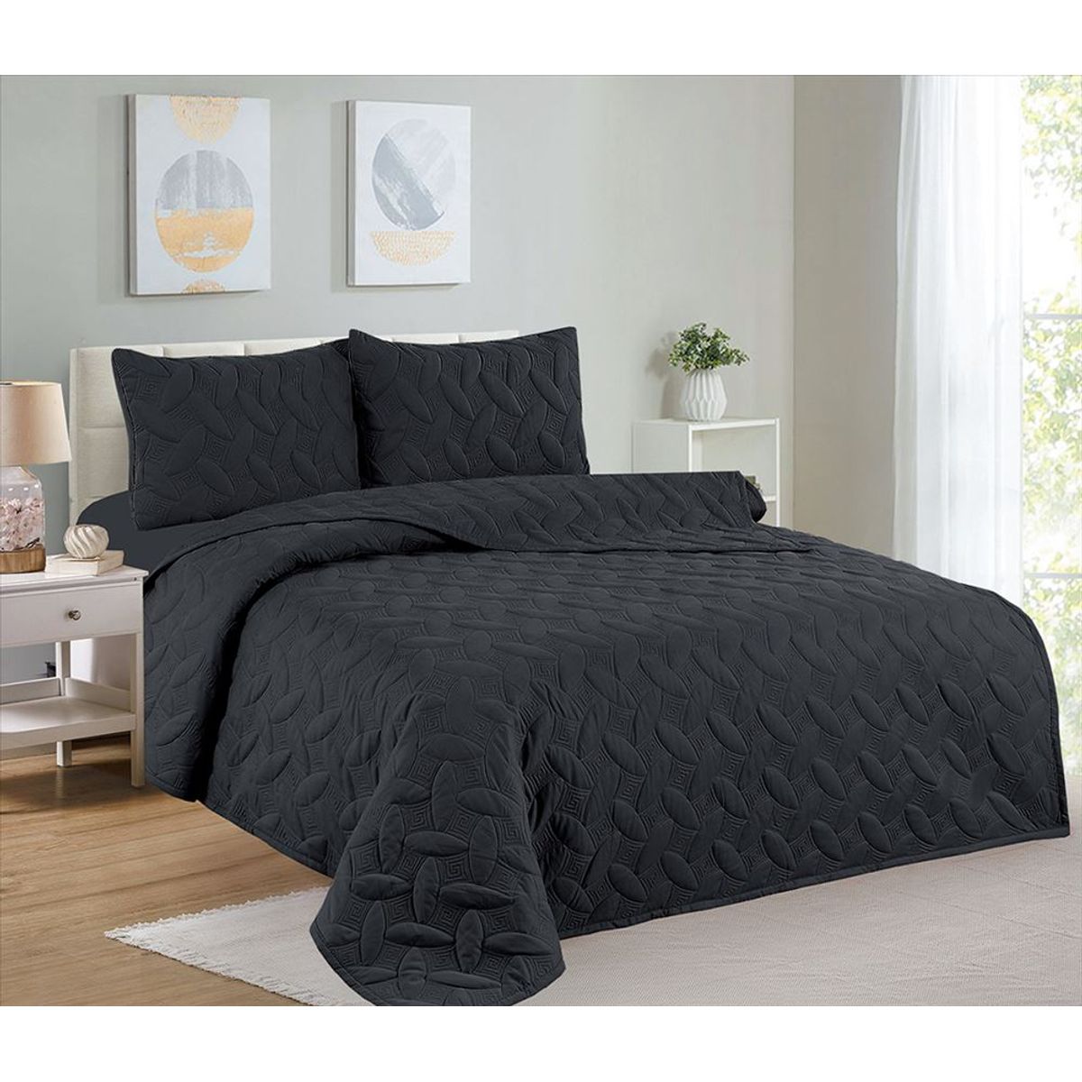 CASATEX - Cubrecama + Juego de sabanas 2 plazas 100% Algodón - 5 Piezas