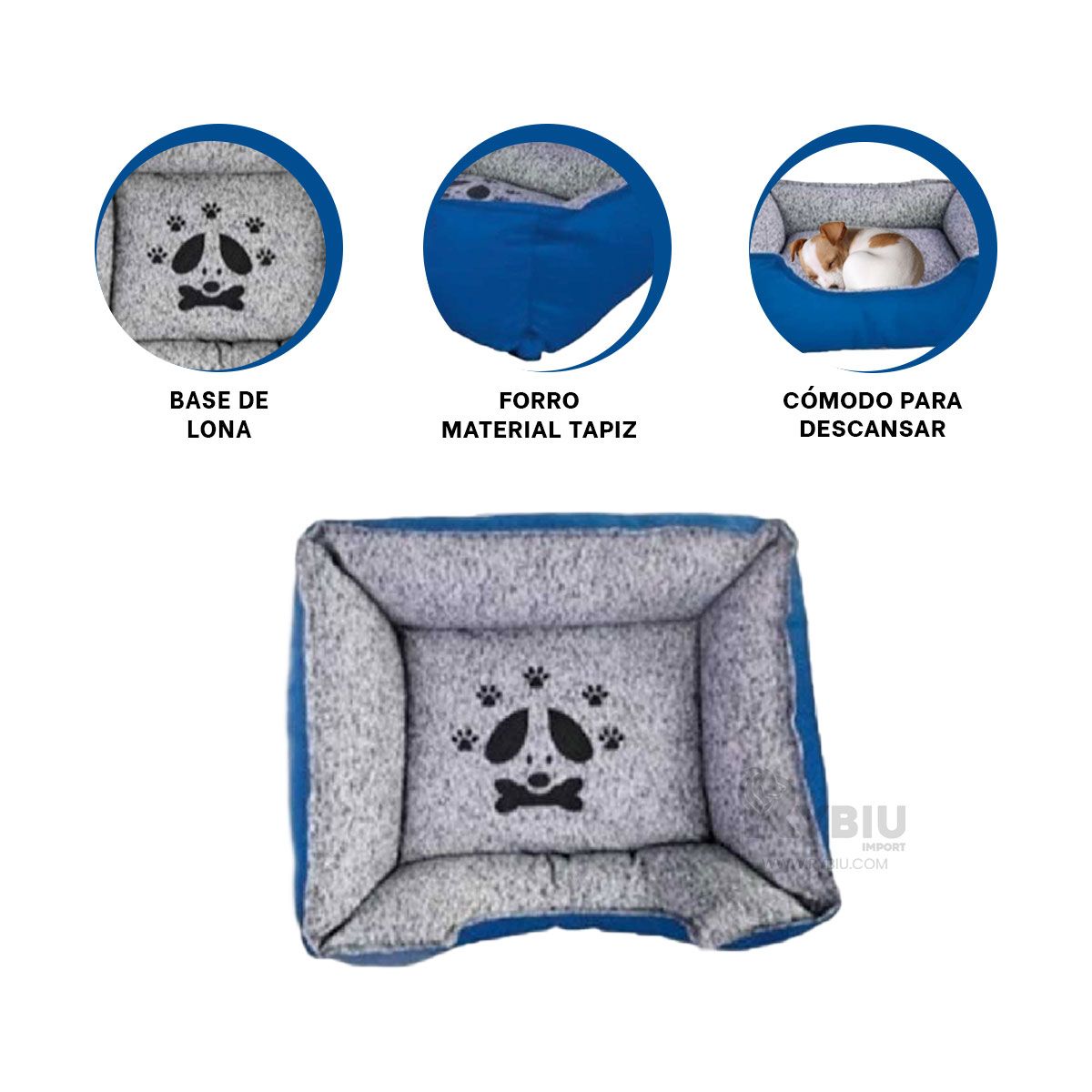 GENERICO - Cama Pet en Talla S para Perros de Azul Y+Regalo Stickers