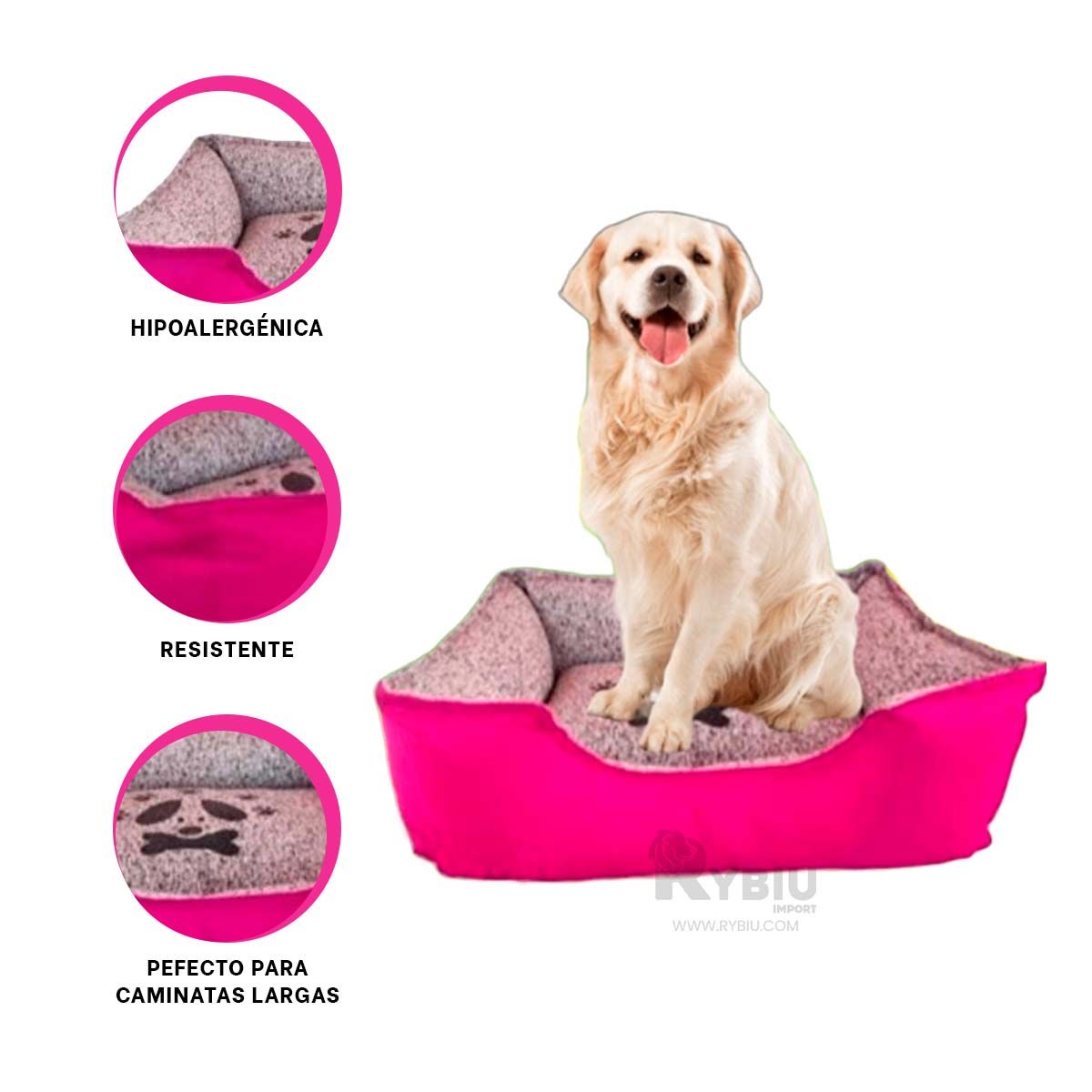 GENERICO - Cojin Comodo para Perros Fucsia Y+Envoltorio de Regalo