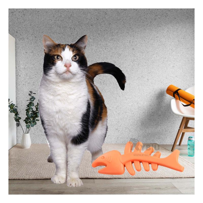 RYBIU IMPORT - Juguete de Pescado para Mascotas en Color Naranja