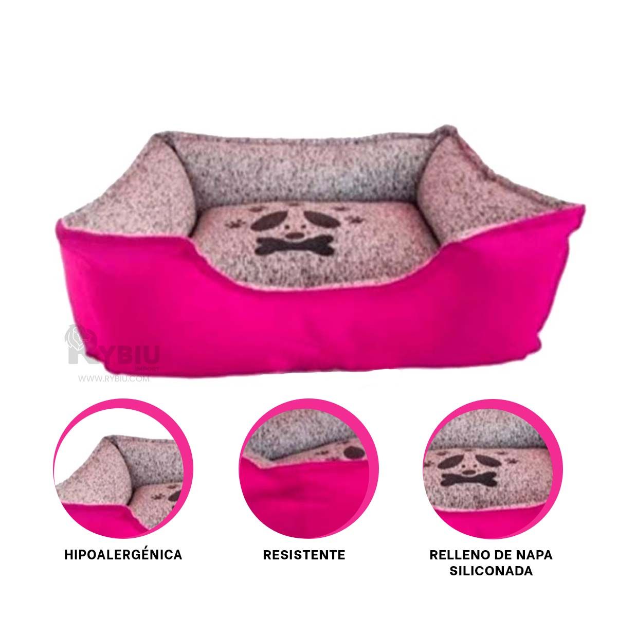 GENERICO - Base de Mascota Dinamico Talla XL Fucsia Y+Ligas de Regalo