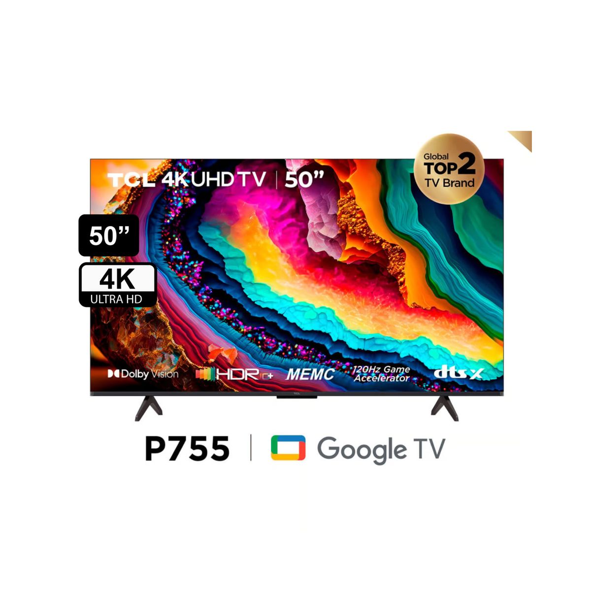 TCL - Televisor Smart TCL 50 UHD 4K 50P755 Nuevo Modelo - Negro