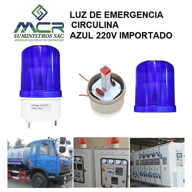 GENERICO - LUZ DE EMERGENCIA CIRCULINA AZUL 220V IMPORTADO