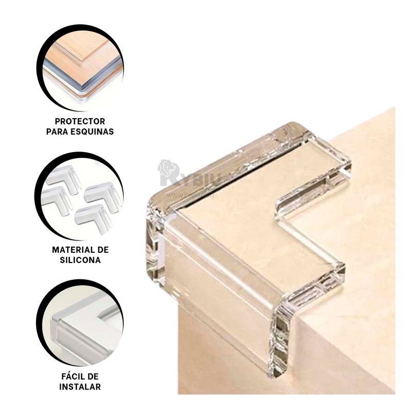 RYBIU IMPORT - Esquina de Cuidado Transparente Y+Regalo Ligas para Peinar