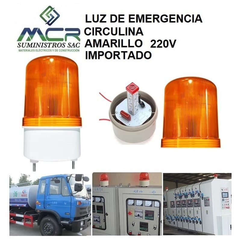 GENERICO - LUZ DE EMERGENCIA CIRCULINA AMARILLO 220V IMPORTADO
