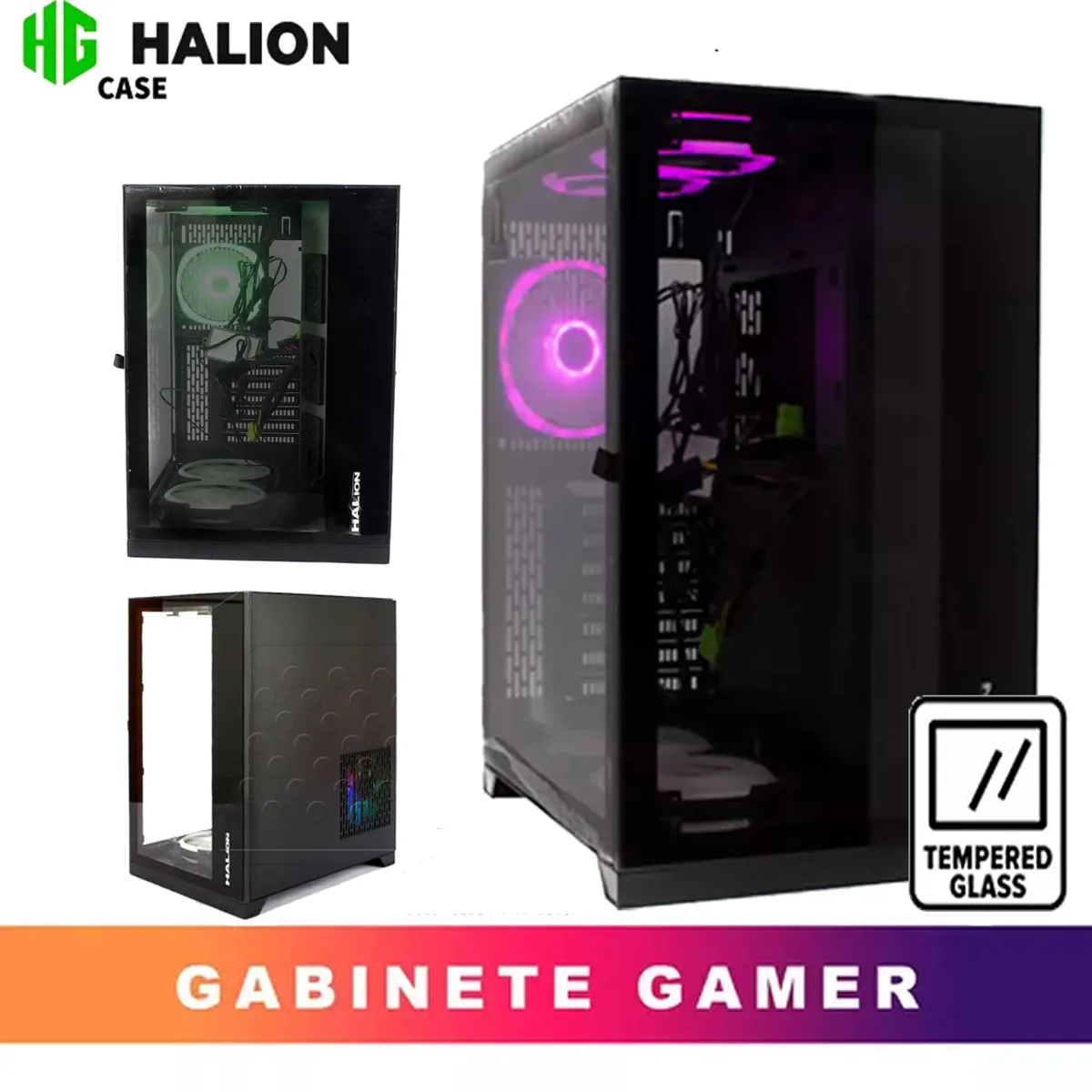 HALION - PC GAMER RYZEN 7 5700G  16GB RAM DUAL 1TB SSD M.2  CASE FUENTE 600W GAMER
