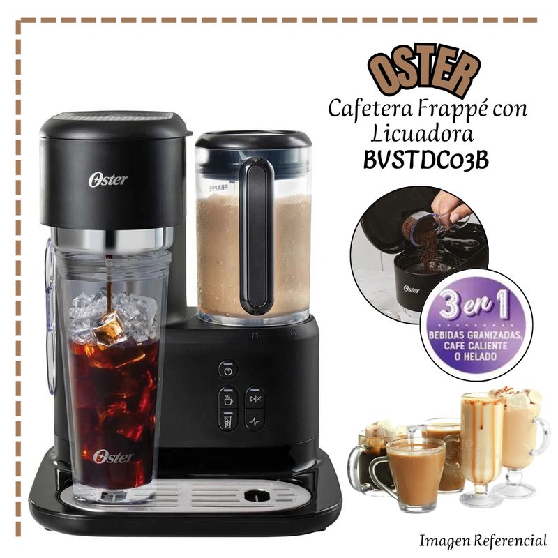 OSTER - Cafetera Frappé con Licuadora Oster BVSTDC03B