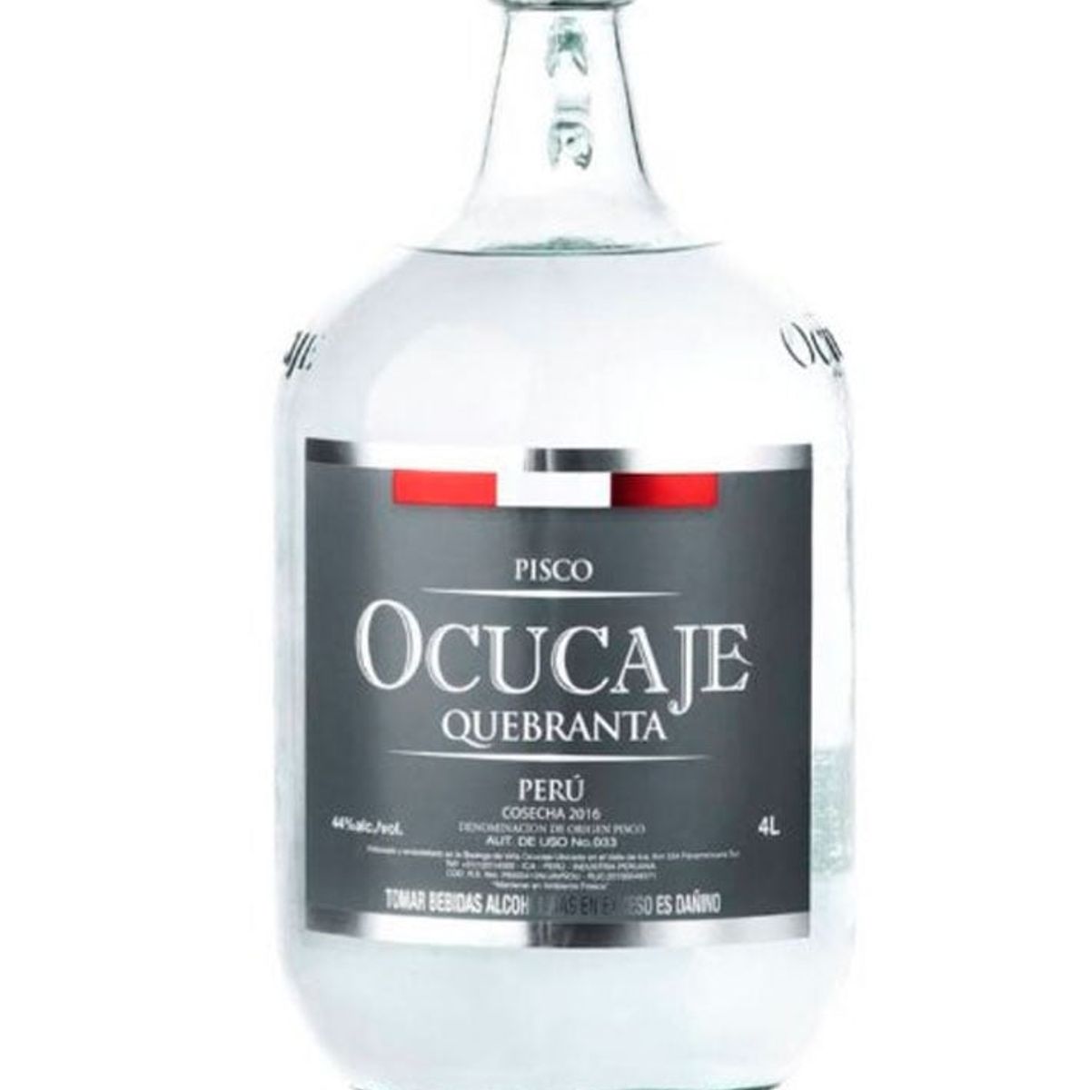 OCUCAJE - Pisco Ocucaje Quebranta Damajuana 4 litros