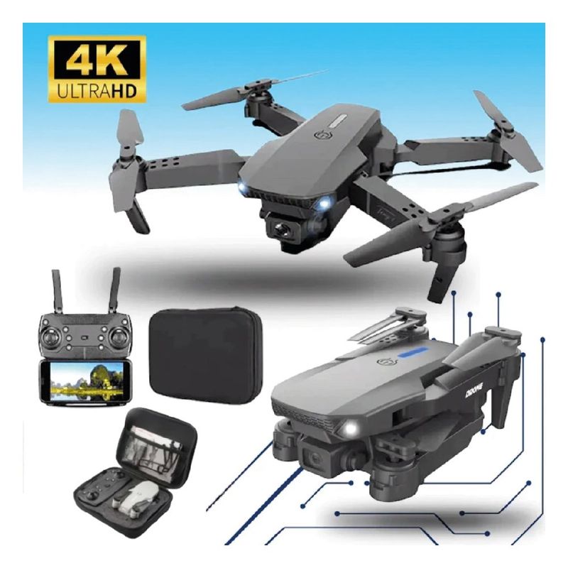 GENERICO - Drone Plegable E88 Pro 4K Cámara Dual
