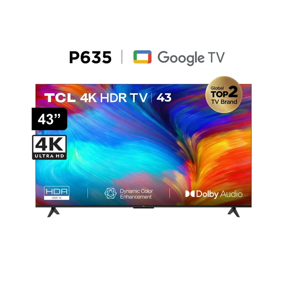 TCL - Televisor TCL Led 43 UHD 4K Smart Google Tv 43P635