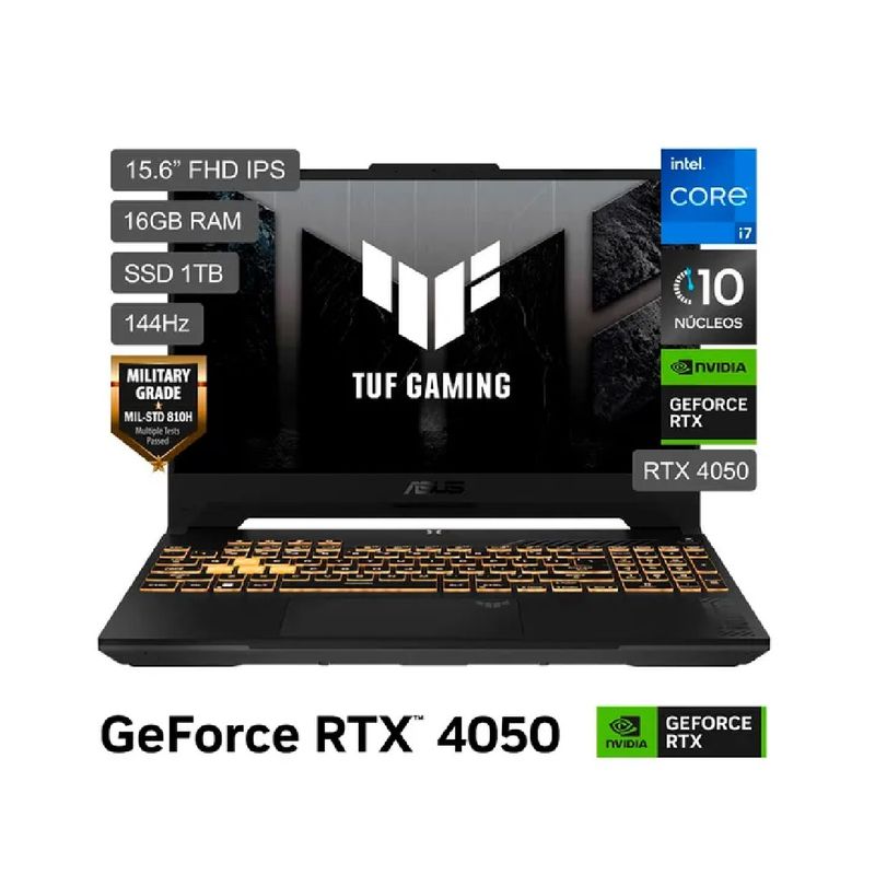 ASUS - Laptop ASUS TUF Gaming FX507 15.6'' Intel Core i7-13620H 16GB DDR5 1TB RTX 4050 Windows 11 Español