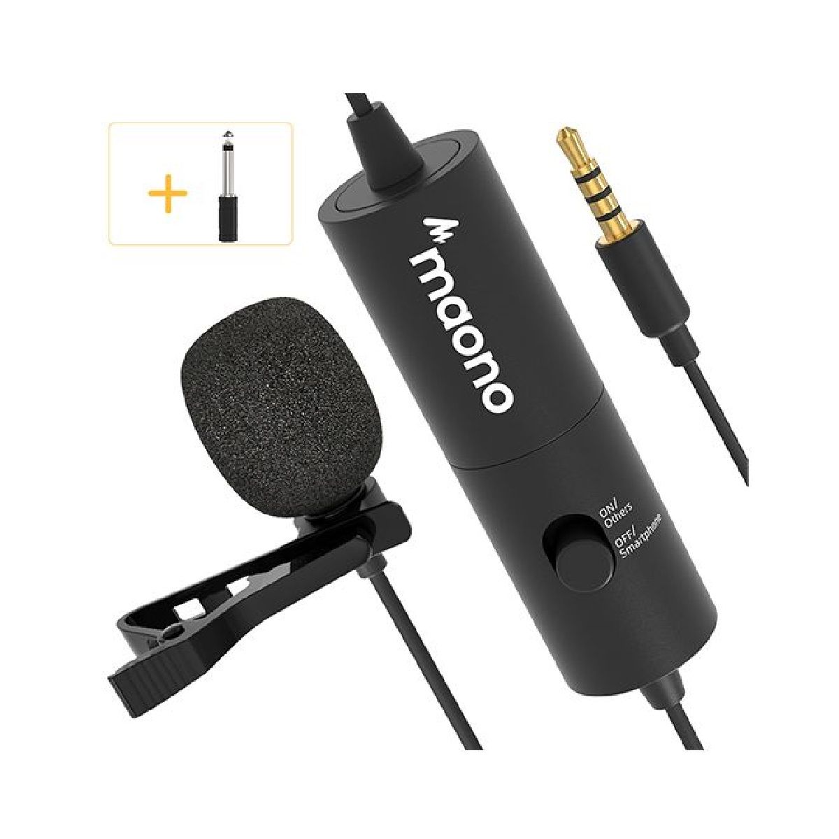 MAONO - MAONO MICROPHONE AU-100 - Negro Micrófono de solapa