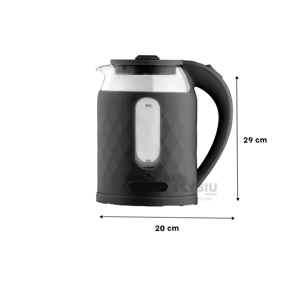 RYBIU IMPORT - Calentador de Agua de 2L Negro Y+Regalo Ligas para Peinar