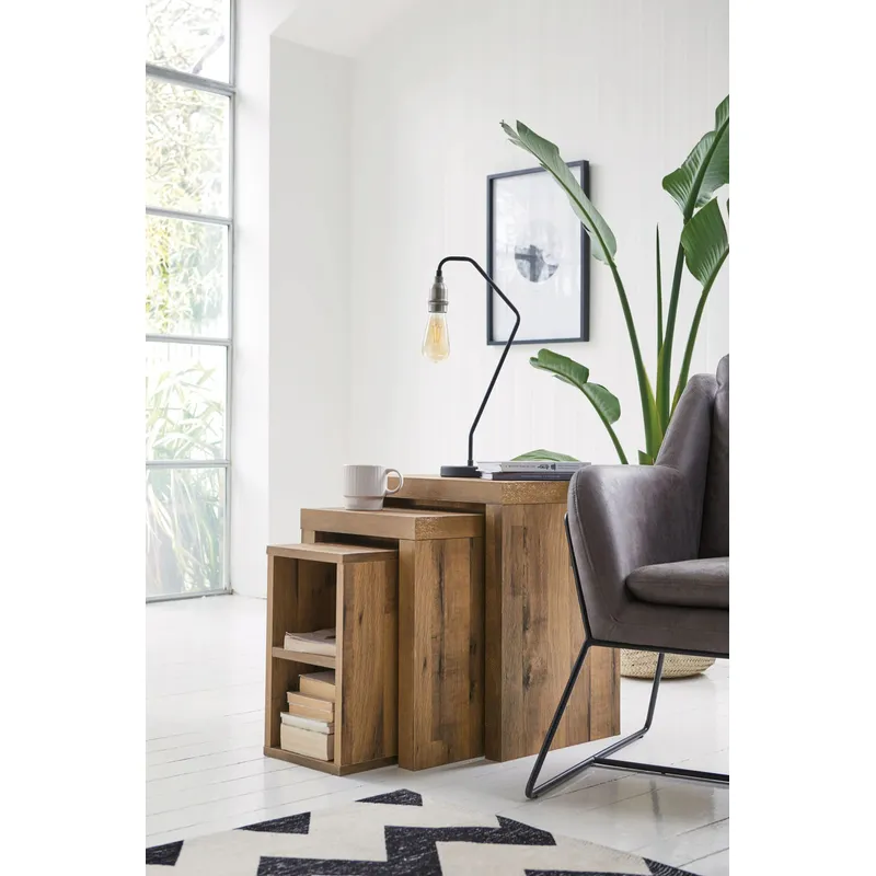 TU MESITA - Set Mesa Lateral x3 Imakel color Marrón TU MESITA