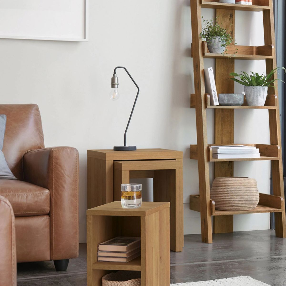 TU MESITA - Set Mesa Lateral x3 Imakel color Marrón TU MESITA