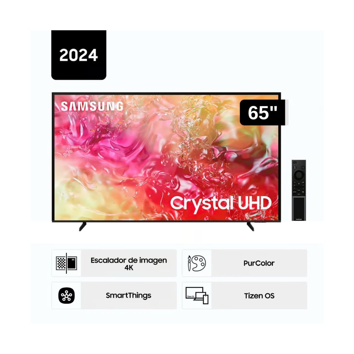 SAMSUNG - Televisor Samsung LED 65 Crystal UHD 4K 65DU7000 Tizen OS Smart TV