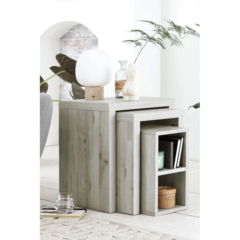 TU MESITA - Set Mesa Lateral x3 Imakel color Ceniza TU MESITA