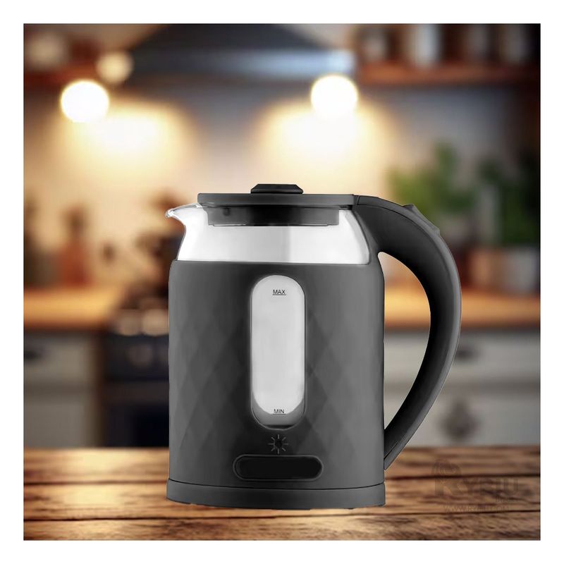 RYBIU IMPORT - Hervidor Versatil de Vidrio Practico en 2L en Color Negro